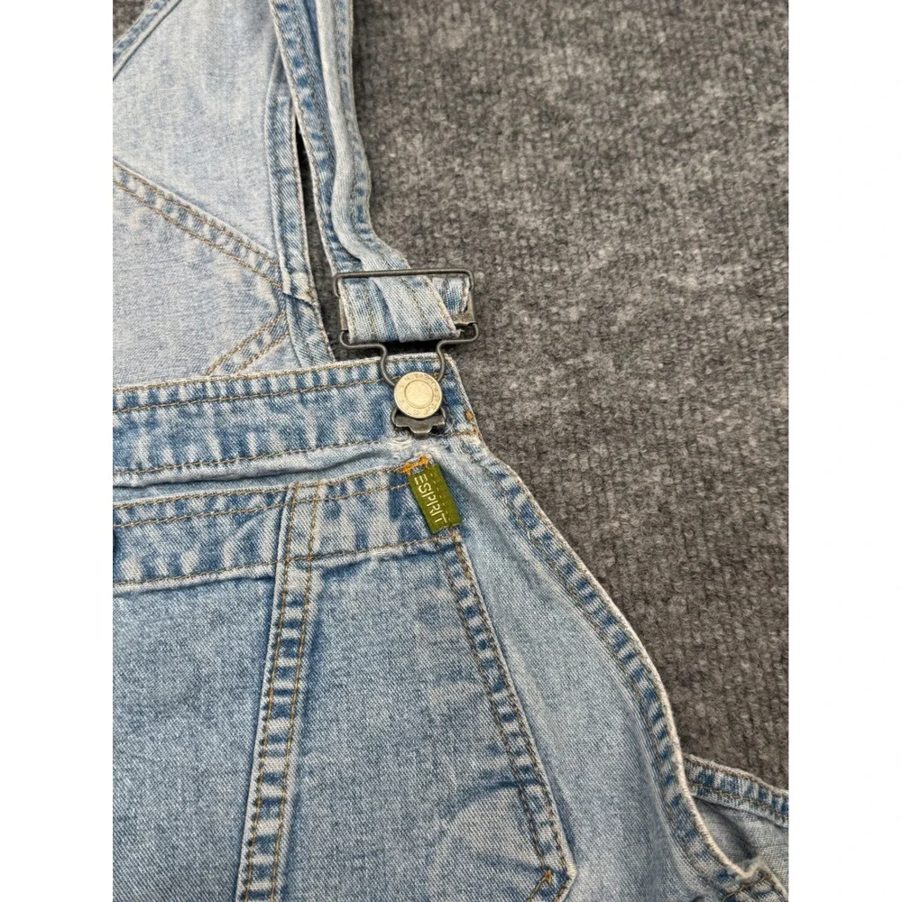 Vintage‎ Esprit EDC Denim Shortalls Light Wash Cotton Overalls 90s Women Medium
